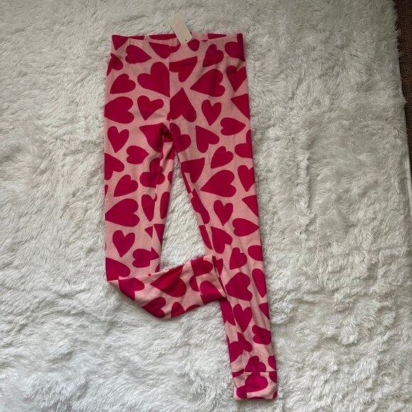 Girls Size 6 Pink Heart Print Pajama Sleep Pants NWT Target Cozy Soft Lounge - Picture 1 of 5